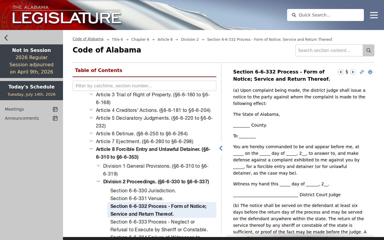 Bibb County arrest records and court charges unlawful detainer service statute source