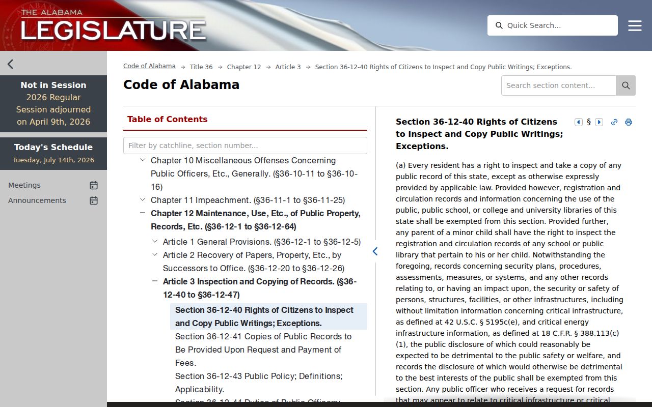 Bibb County court records Alabama public writings statute