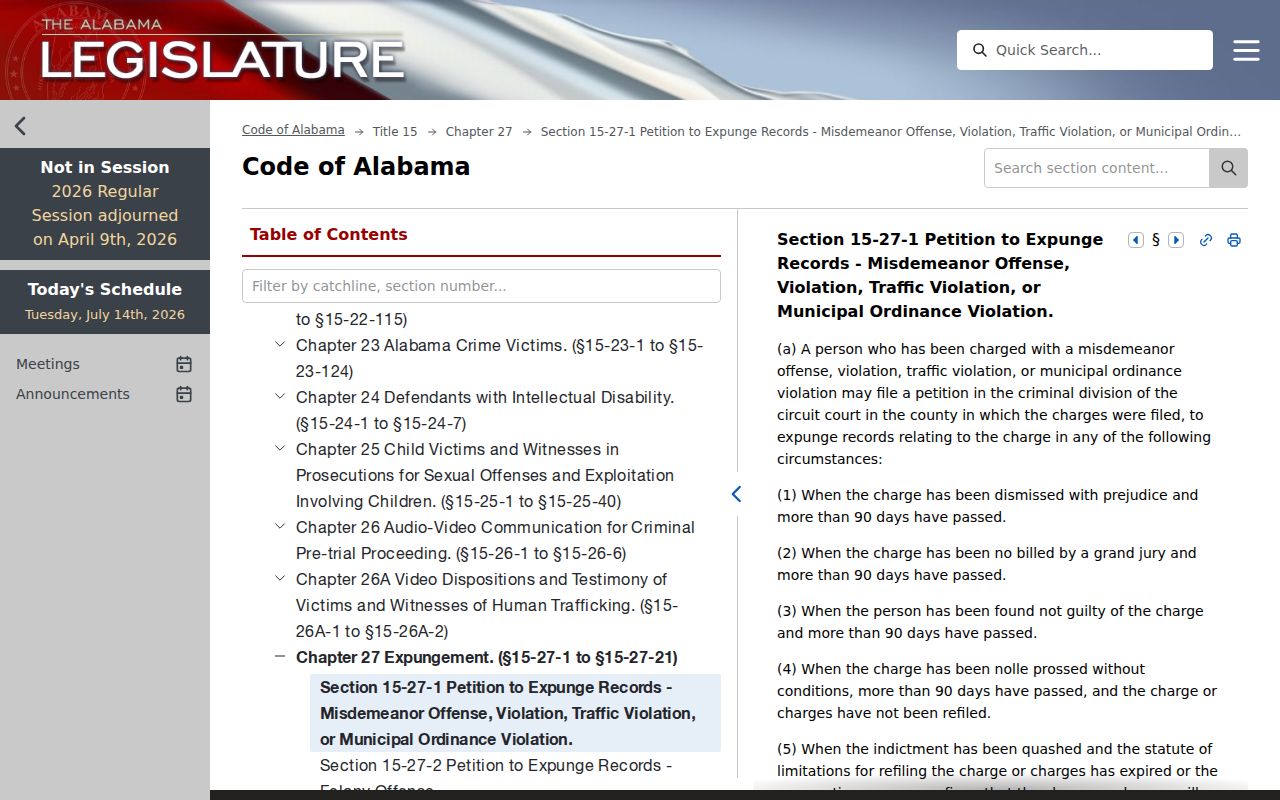 Bibb County criminal court records misdemeanor expungement statute