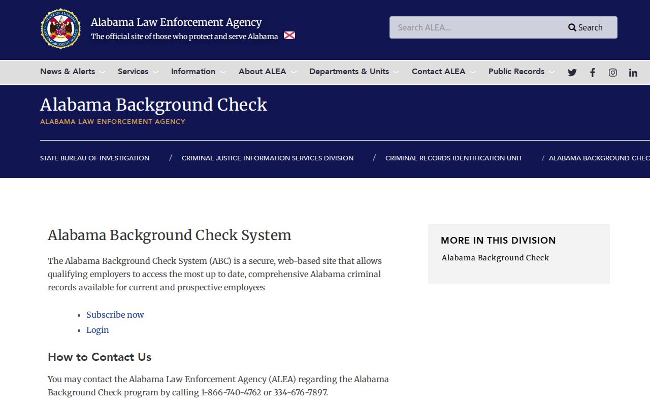Bibb County criminal court records ALEA background check source
