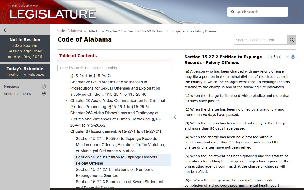 Bibb County criminal court records felony expungement statute