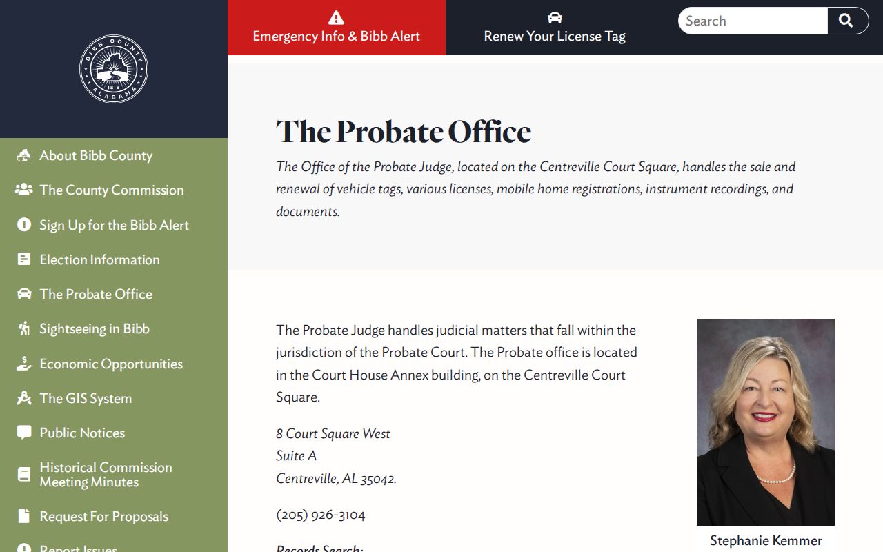 Bibb County marriage records Probate Office source page